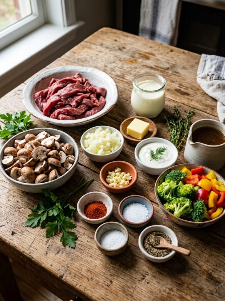 Beef stroganoff ingredients 202604111322