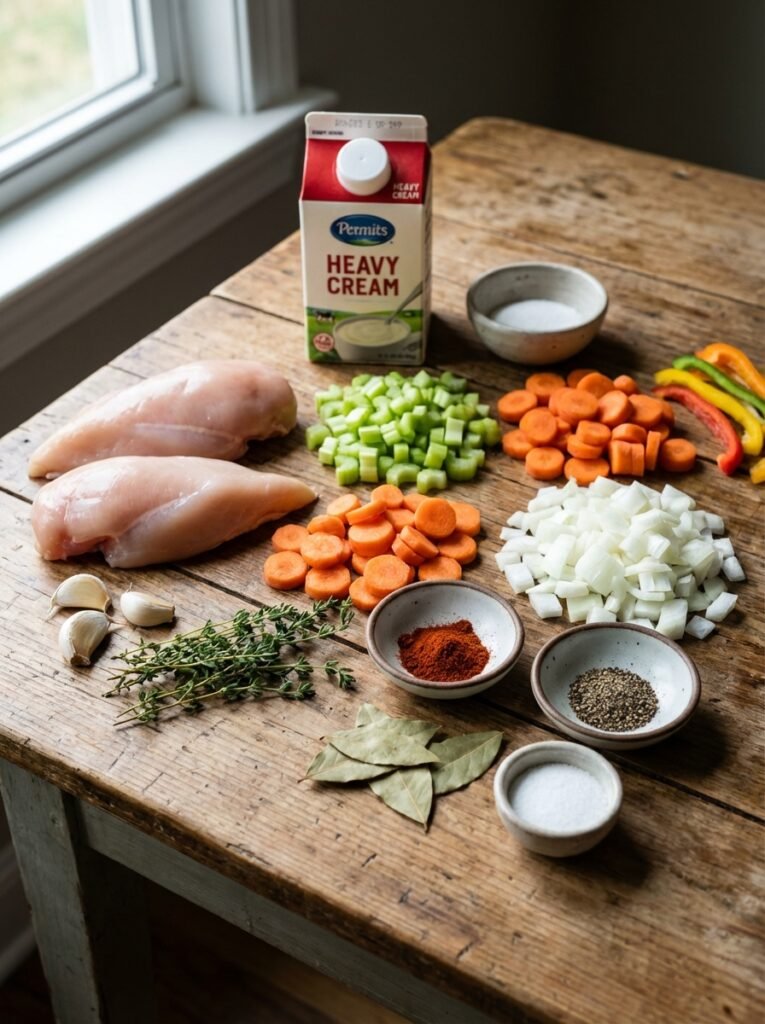 Chicken soup ingredients 202604101528