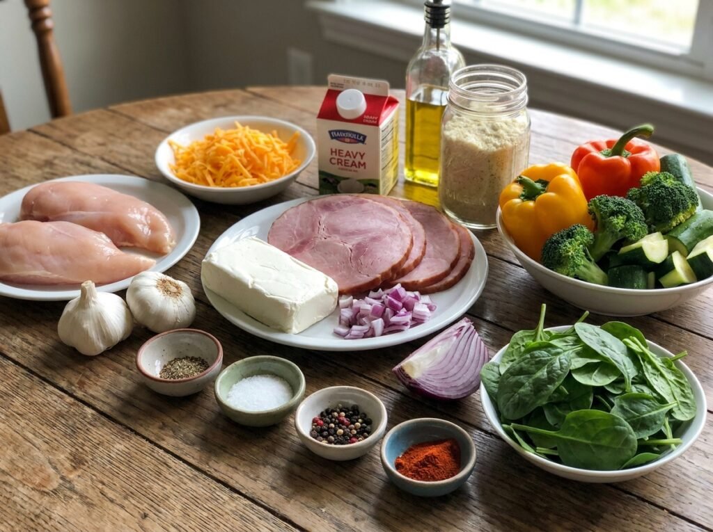 Ingredients for keto chicken bake 202604301312
