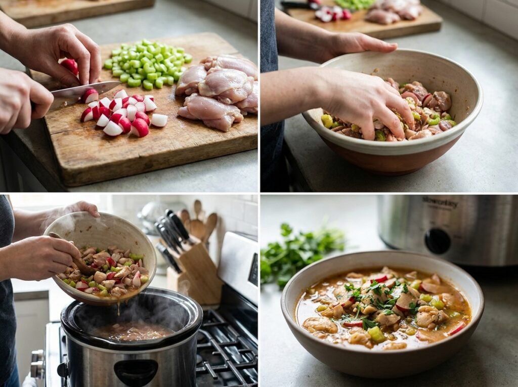 Keto chicken radish stew process 202604301251