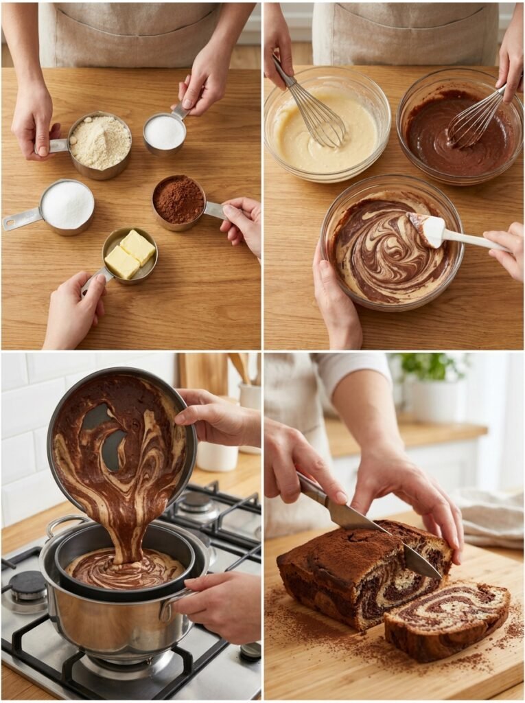 Keto chocolate marble cake process 202605011208
