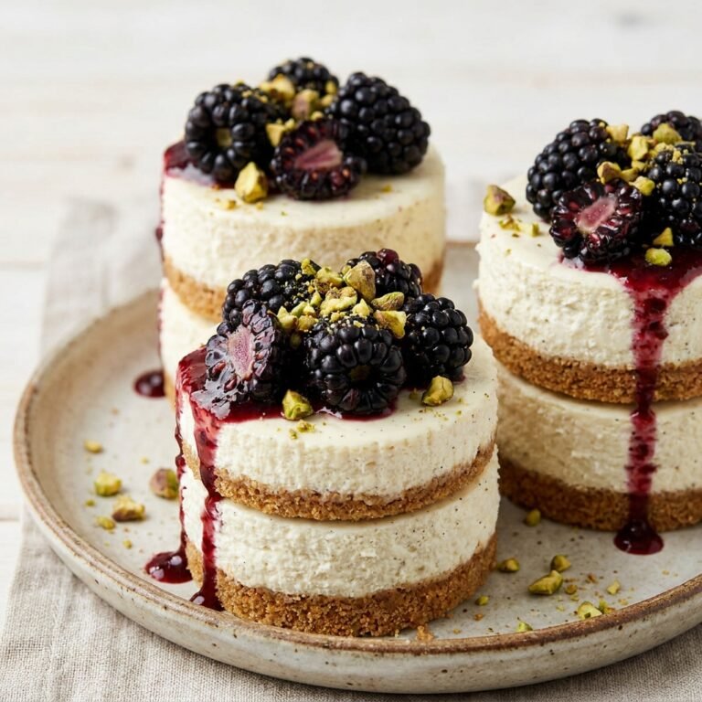 pistachio blackberry cheesecake towers recipe