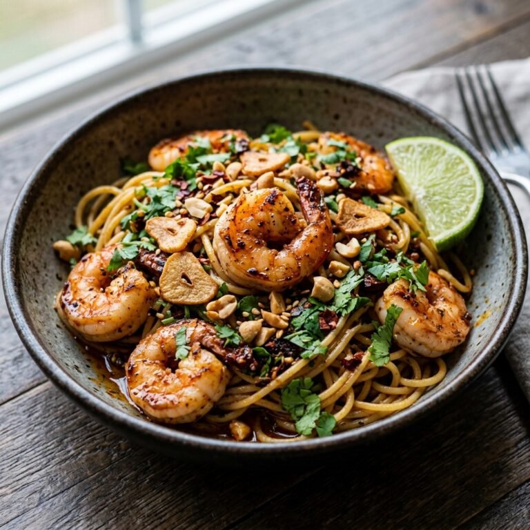 Salsa Macha Pasta With Shrimp recipe