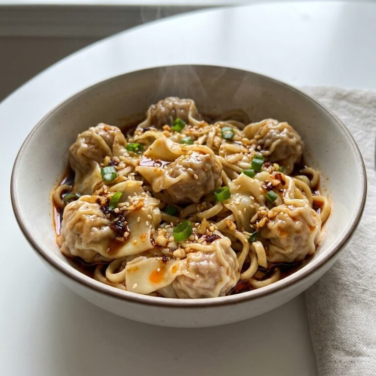 Chile Oil Dumplings With Noodles recipe