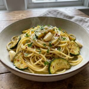 Spaghetti Aglio Olio With Zucchini Recipe