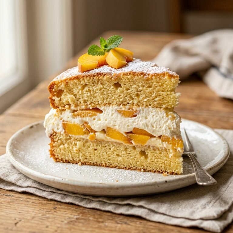 Peaches and Cream Victoria Sandwich Recipe