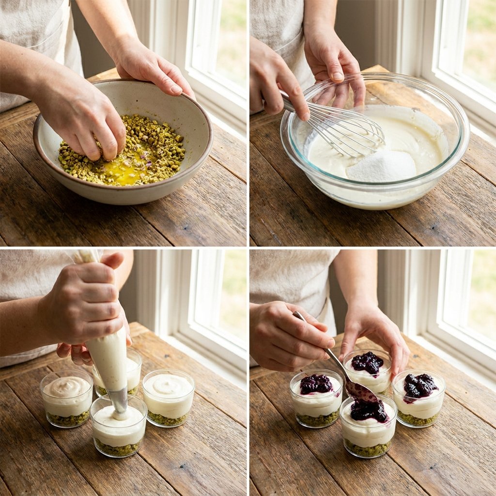 Pistachio Blackberry Cheesecake Towers Recipe: Elegant No-Bake Dessert 2026 14 pistachio blackberry cheesecake towers recipe