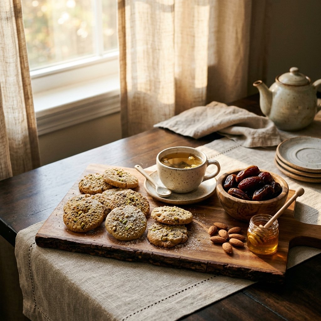 Sesame and Pistachio Butter Cookies recipe