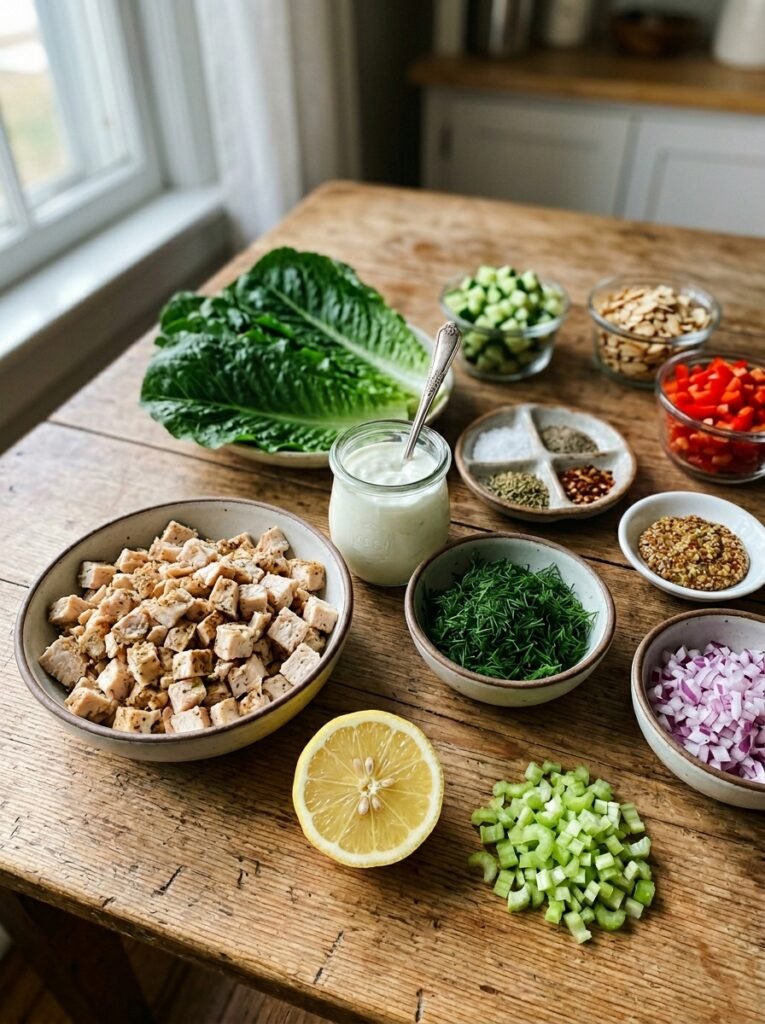 Chicken salad ingredients arrang… 202605051225