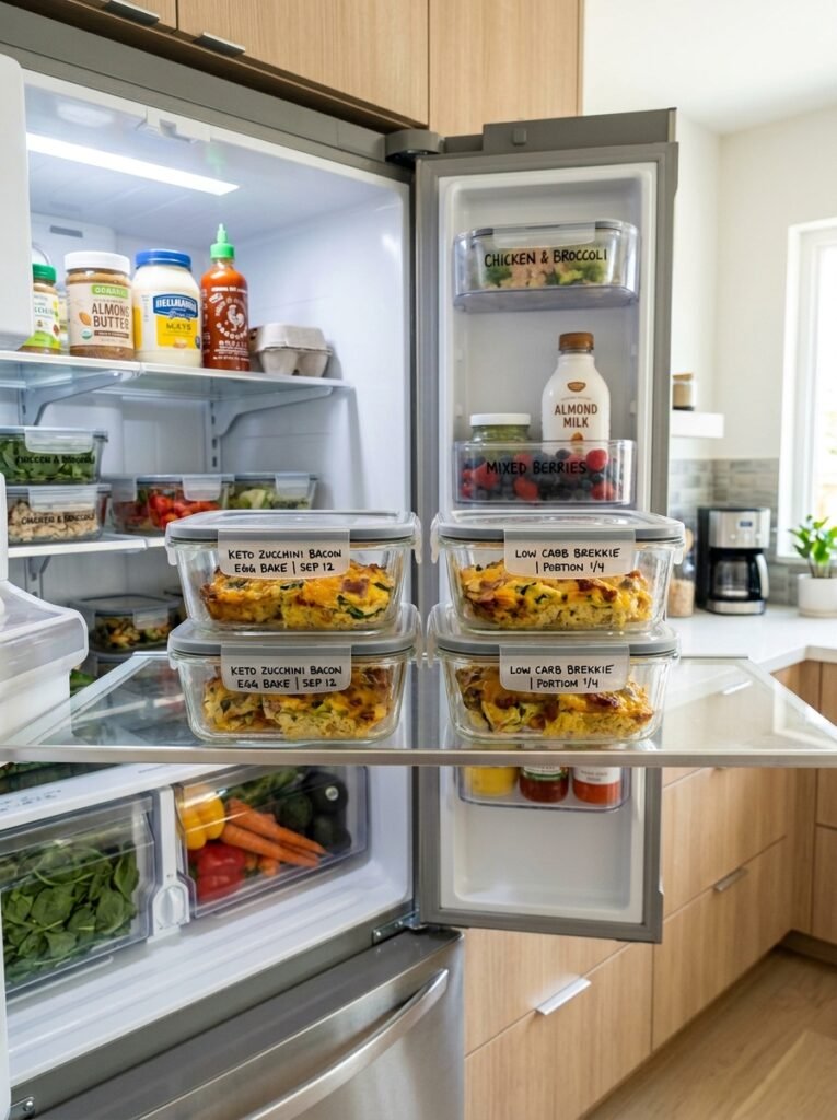 keto zucchini bacon cheddar egg bake 16 Food storage containers keto bake 202606111240