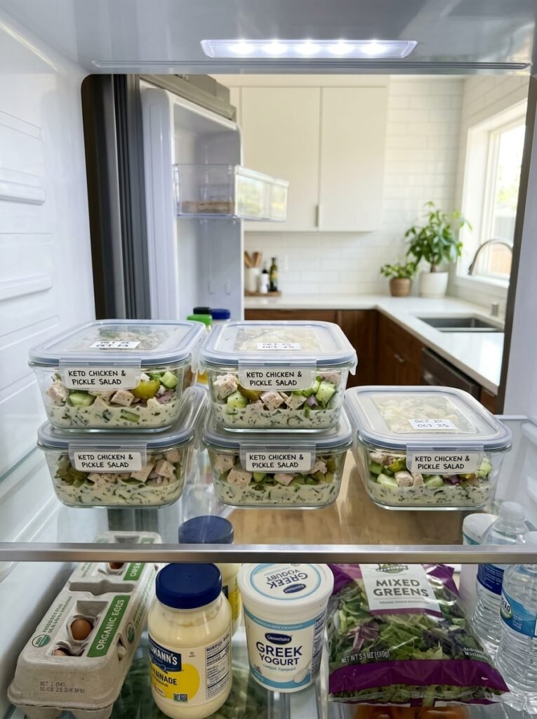 Keto Chicken Cucumber Pickle Salad: A Low-Carb Delight 16 Food storage containers keto salad 202606121151