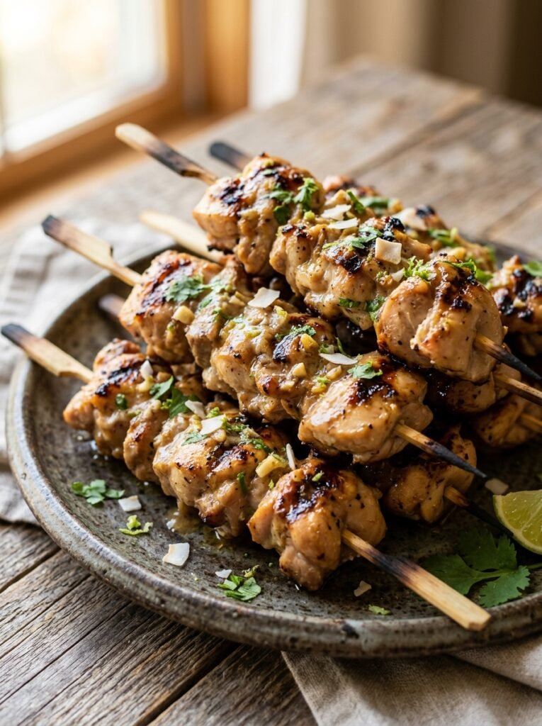 Keto coconut lime chicken skewers 202605041301