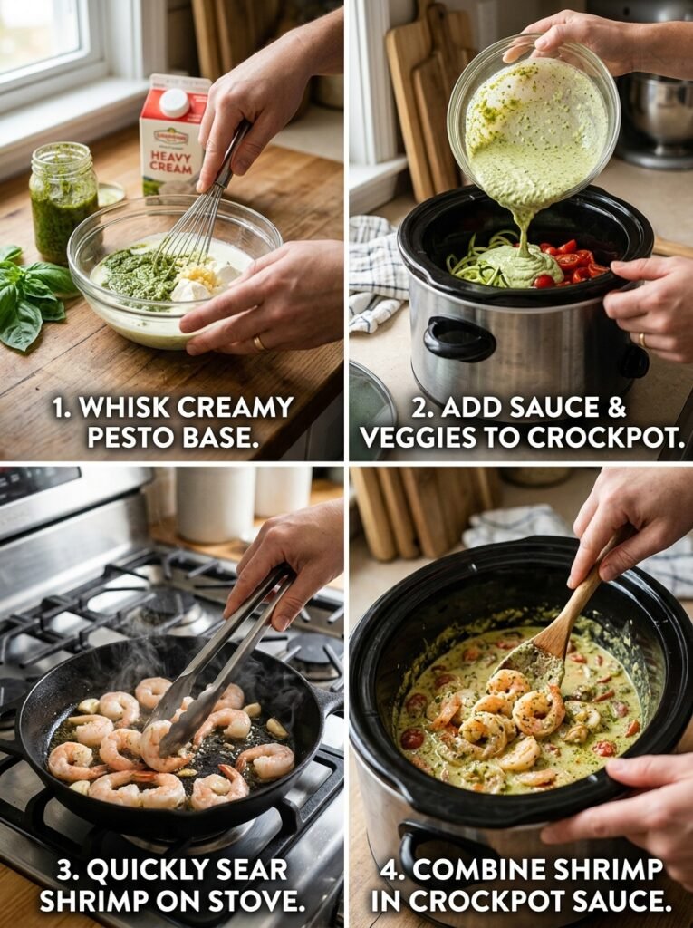 Keto crockpot creamy pesto shrimp 202605041315