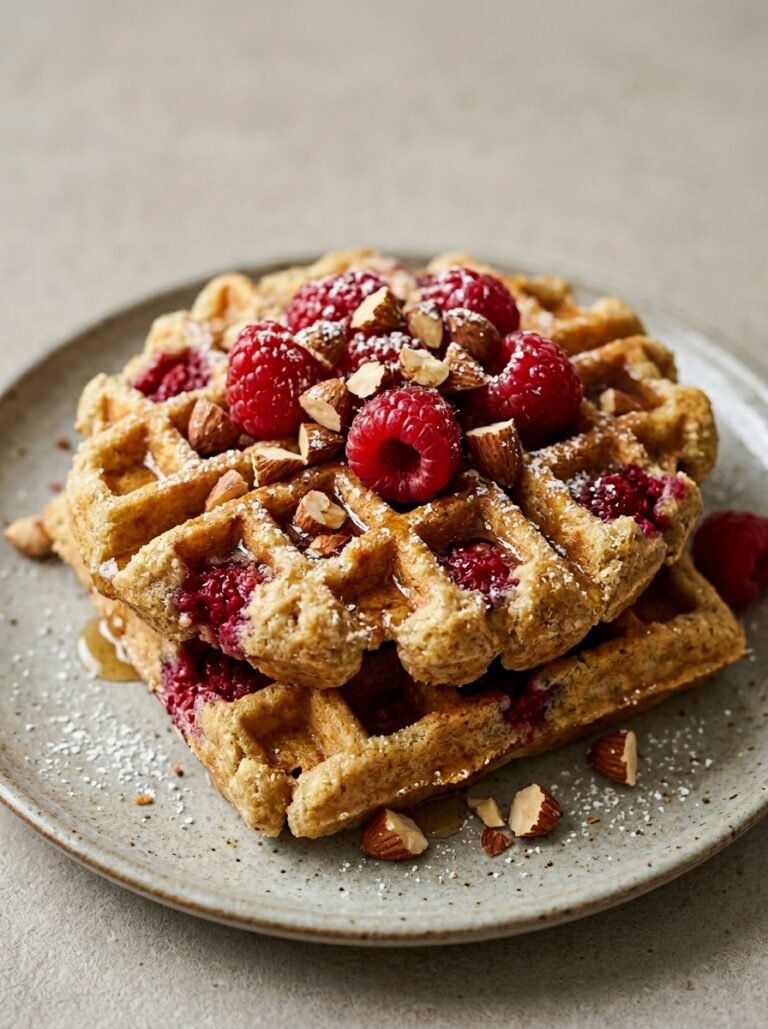 Keto raspberry almond flour waffles 202606121157