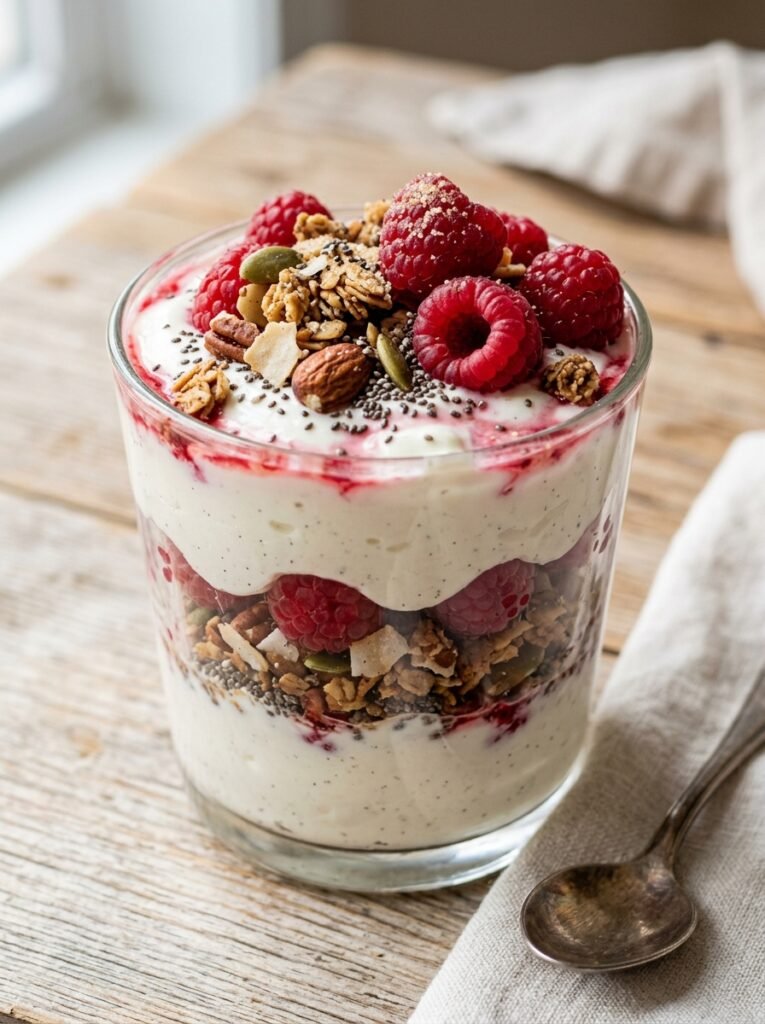 Keto raspberry yogurt parfait 202605051306