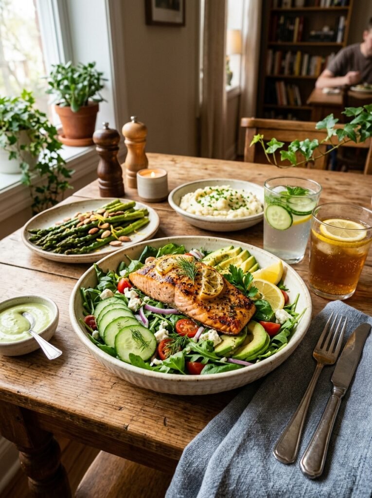 Keto salmon cucumber salad setup 202605012259