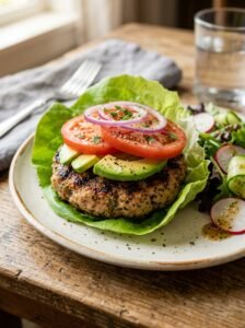 Keto turkey burger lettuce dinner 202605051221