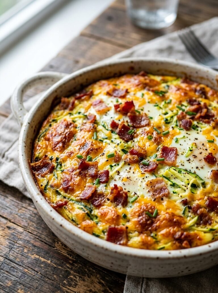 Keto zucchini bacon egg bake 202606111239