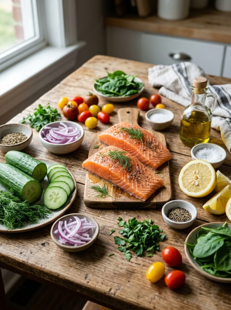 Salmon cucumber salad ingredient… 202605012259
